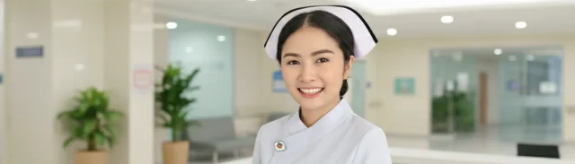 Thailändische Krankenschwester im Krankenhaus